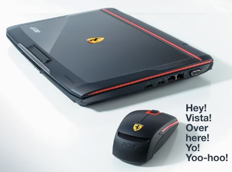 Ferrari on Acer Ferrari And Its Bluetooth Mouse  With The Mouse Trying To Gets