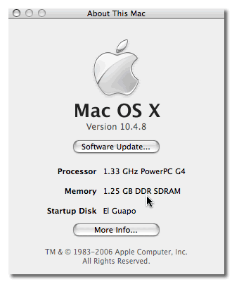 “About this Mac” dialog from my PowerBook