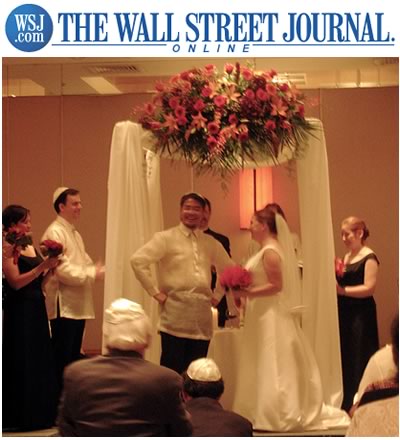 Wendy and Joey’s wedding and the Wall Street Journal logo.