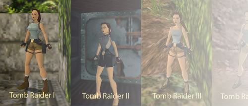 Preview image showing the evolution of Lara Croft.