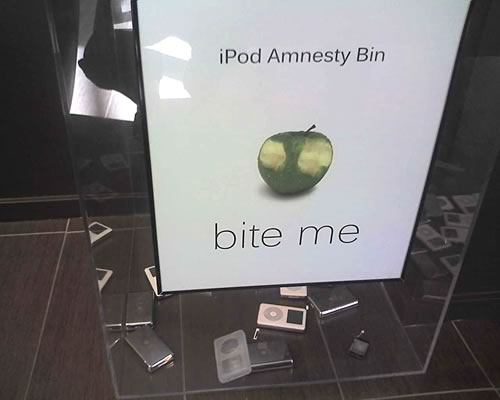 “iPod Amnesty Bin” at Zune headquarters