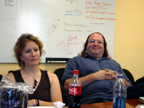 danah boyd and Ethan Zuckerman at the Berkman Center.