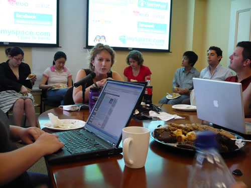 danah boyd making her “MyFriends, MySpace” presentation at the Berkman Center