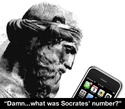 Plato and his iPhone: “Damn, what was Socrates’ number again?”