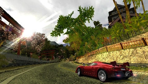 Screenshot of “Burnout Dominator” on the PSP