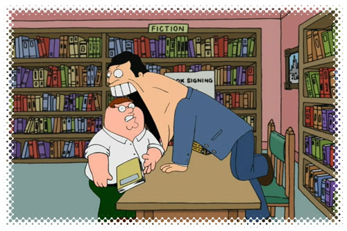 Scene from “Family Guy”: Tony Robbins eating Peter Griffin.