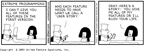 Comic strip: Dilbert – User stories