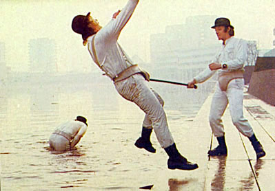 Alex fighting the other Droogs in “A Clockwork Orange”