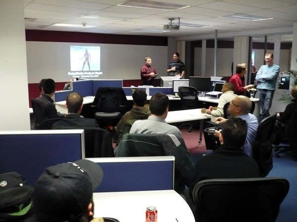 The crowd at the February 2008 Ruby/Rails Project Night