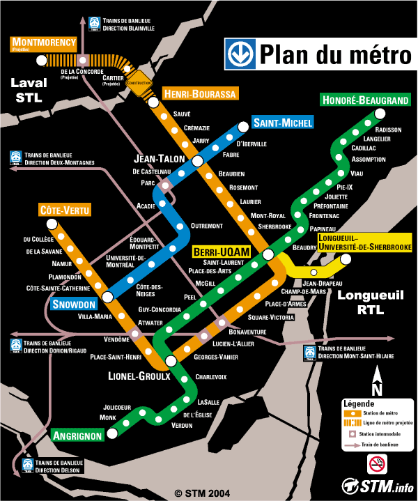 Montreal metro map