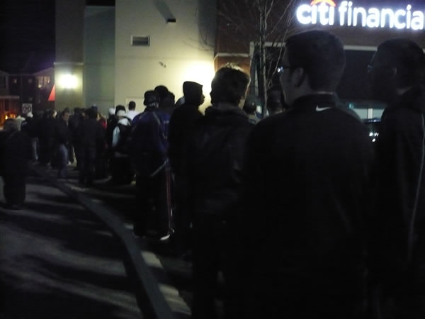 Midnight line for GTA IV outside the EB Games at Runnymede and St. Clair, Toronto