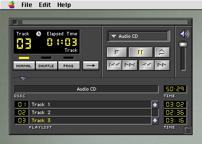 CD player app from Apple System 7