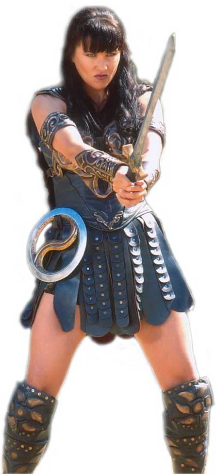 Xena, Warrior Princess, played by Lucy Lawless