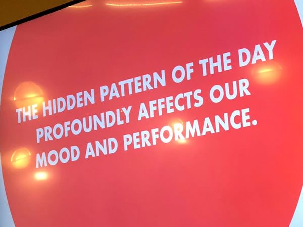 Slide: "The hidden pattern of the day profoundly affects our mood and performance."