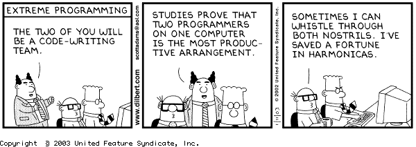 Dilbert comic on extreme programming