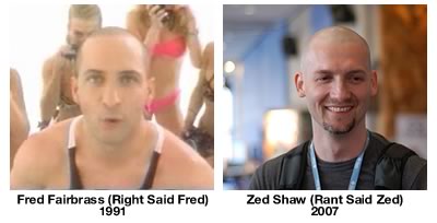 Fred Fairbrass and Zed Shaw, side by side. The resemblance is uncanny!