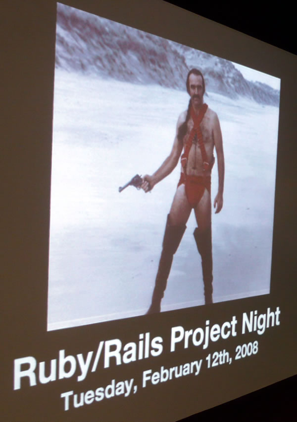 Slide from Joey’s opening monologue featuring Zed from “Zardoz”