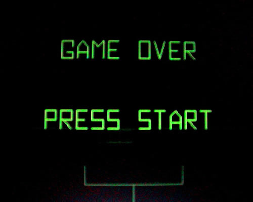 arcade game start screen