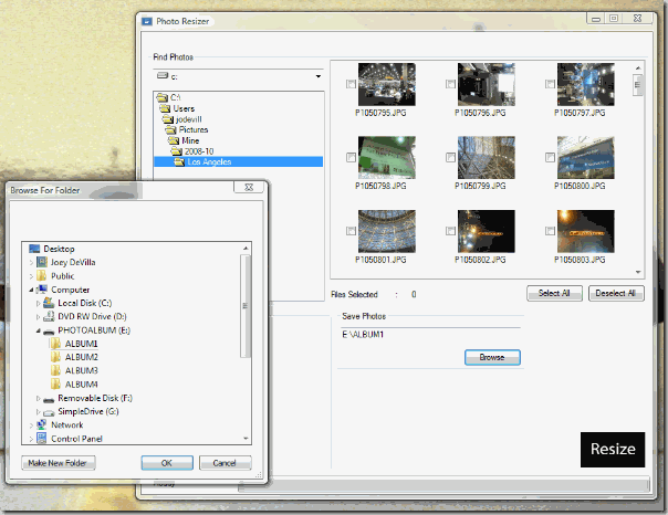 Screenshot of Brookstone "My Life" photo frame software