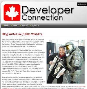 Screenshot of my first article on "Canaidan Developer Connection"