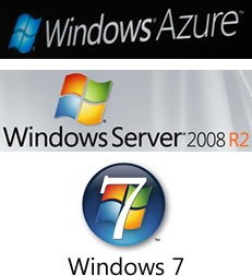 Logos: Windows Azure, Windows Server 2008 R2 and Windows 7