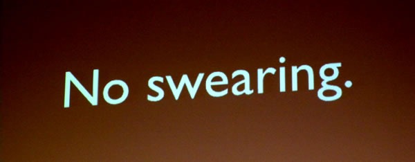 Slide: No swearing