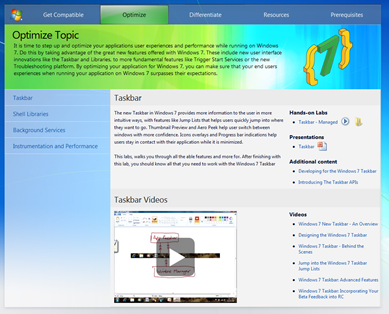 Screenshot of the Windows 7 Training Kit