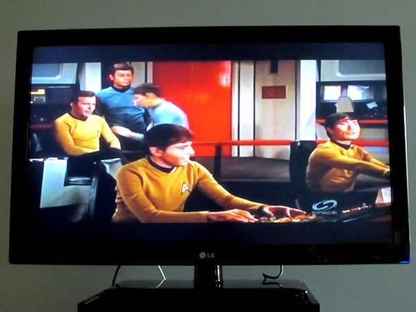 TV set showing "Star Trek"