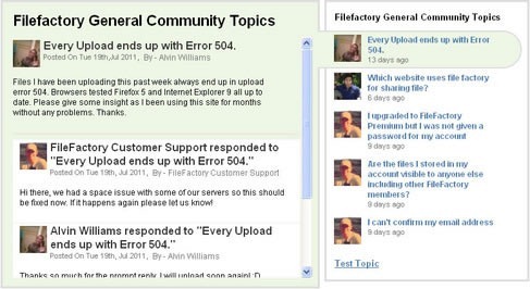 Screenshot of a Get Satisfaction community page