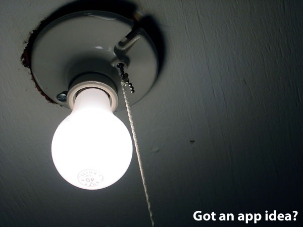 "Got an App Idea?": lightbulb