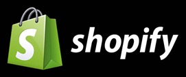 Shopify logo on black background