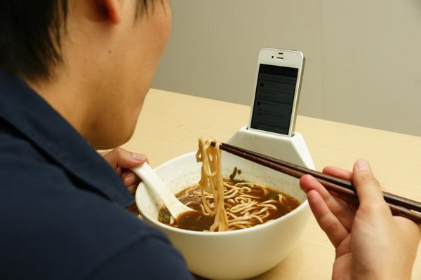 bowl phone cradle