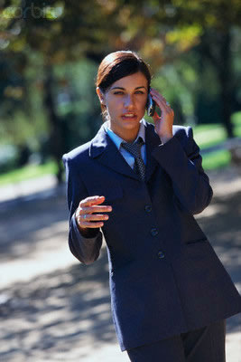 suit and phone