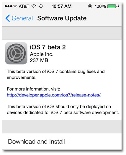 ios7 beta 2 update