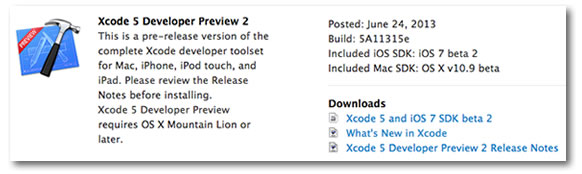 xcode 5 developer preview 2