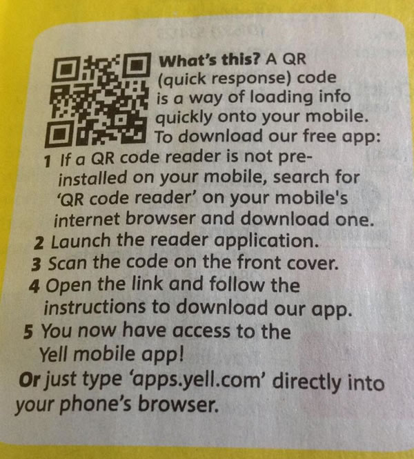 yellow pages qr code