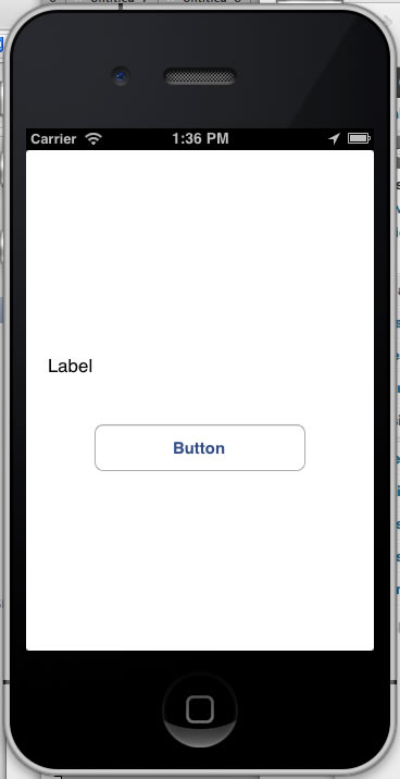 app with label and button