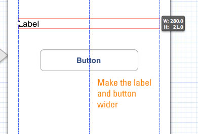 make label and button wider