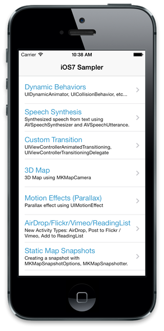 iOS 7 sampler