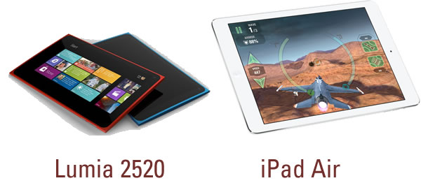 lumia 2520 and ipad air