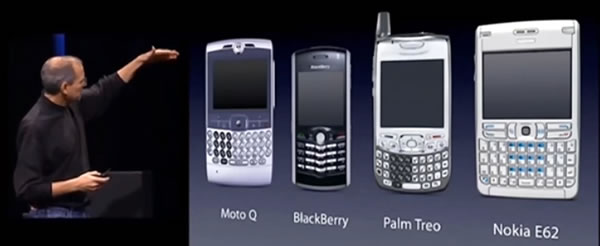 steve jobs and 2006-era smartphones