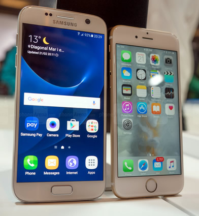 samsung galaxy s7 and iphone 6s