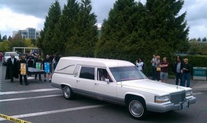 Hearse at Windows Phone Funeral