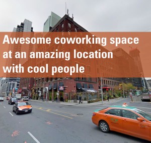 Photo of corner of Front Street and University Avenue in Toronto: "Awesome coworking space at an amazing location with cool people"