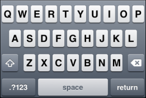 iOS "ASCII capable" keyboard, default letter view