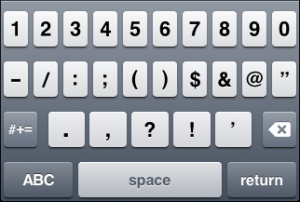 iOS "ASCII capable" keyboard, alternate number view