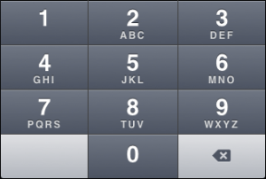 iOS "Number pad" keyboard