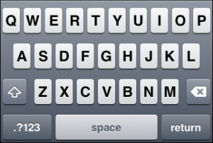 iOS "Numbers and punctuation" keyboard, alter letter view