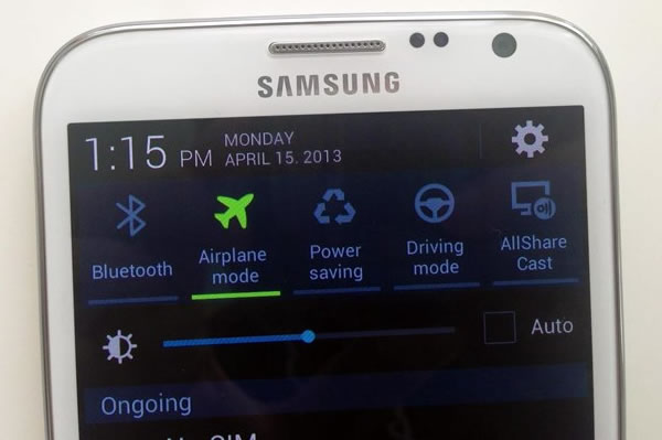 How to set Flight Mode on Samsung Mobile Device?