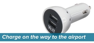 "Charge on the way to the airport": Photo of USB cigarette lighter power adapter